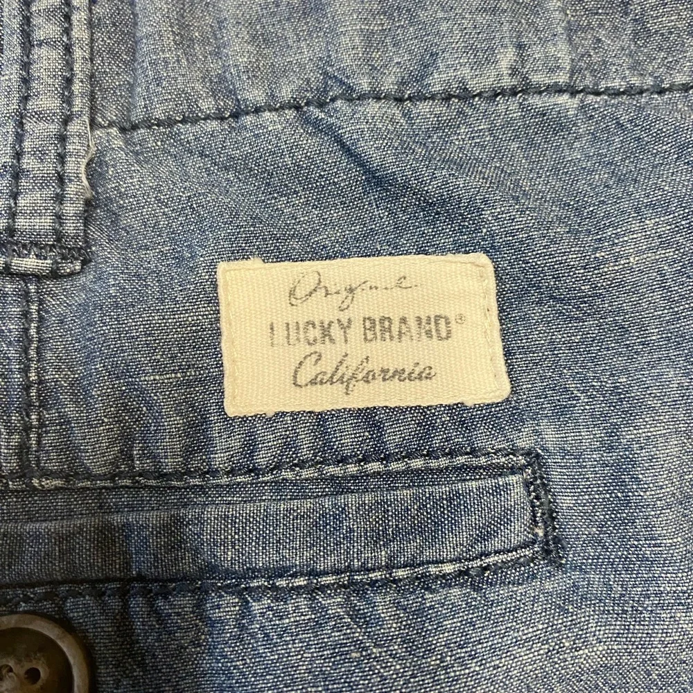 Lucky Brand men’s Blue cotton linen blend Shorts blue 34